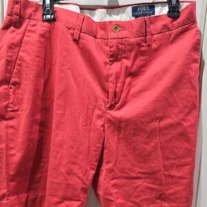 Polo by Ralph Lauren Men's Coral-Red Flat Front Shorts